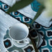 Tablecloth handprinted cotton blue light blue white motif 250x150cm Les Ottomans - FOODIES IN HEELS