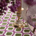 Tablecloth handprinted cotton brown purple motif 250x150cm - Tablecloths - Les Ottomans