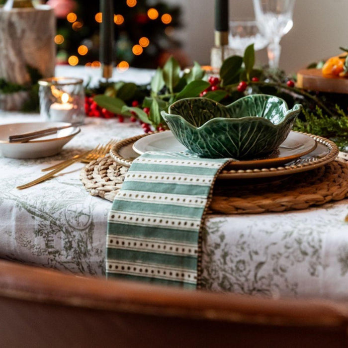 Tablecloth cotton green 160x300cm - Tablecloths - La Cuca