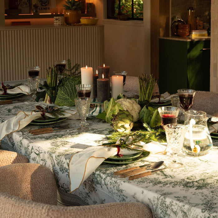 Tablecloth cotton green 160x300cm - Tablecloths - La Cuca