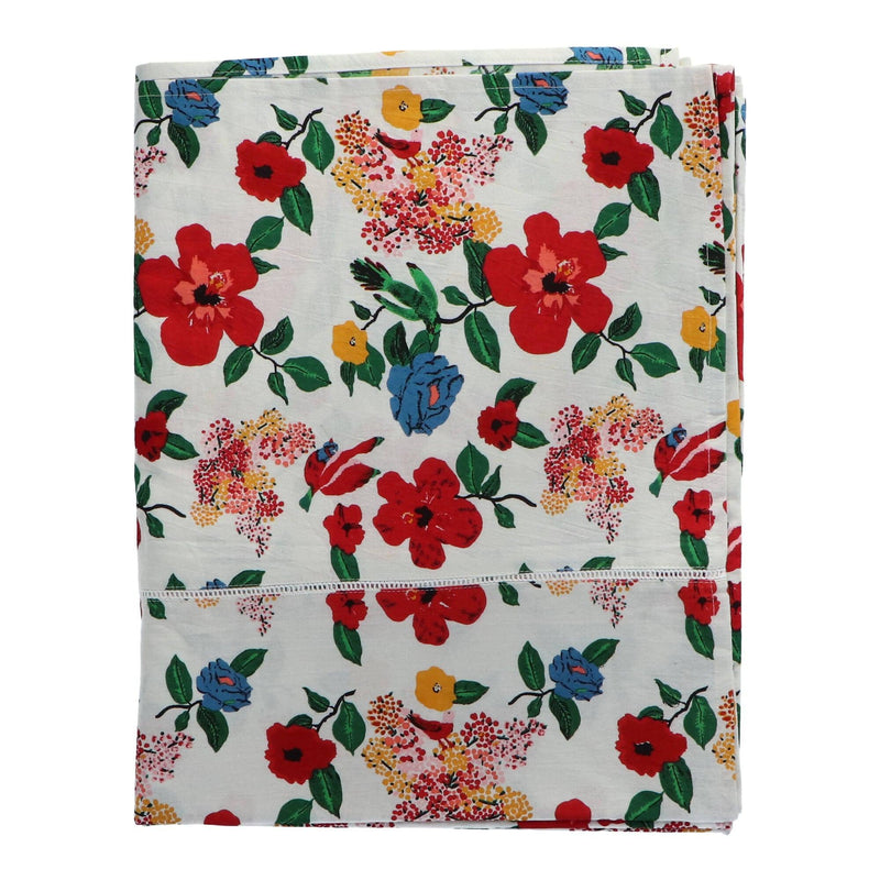 Tablecloth Cotton Hibiscus 170x270cm Lucas du Tertre - -. FOODIES IN HEELS