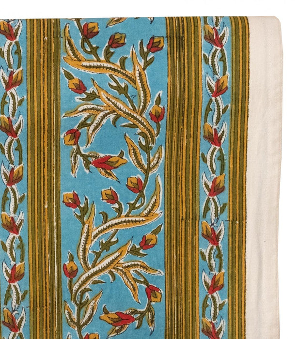 Tablecloth cotton Jaipur light blue 175x350cm Jamini - -. FOODIES IN HEELS