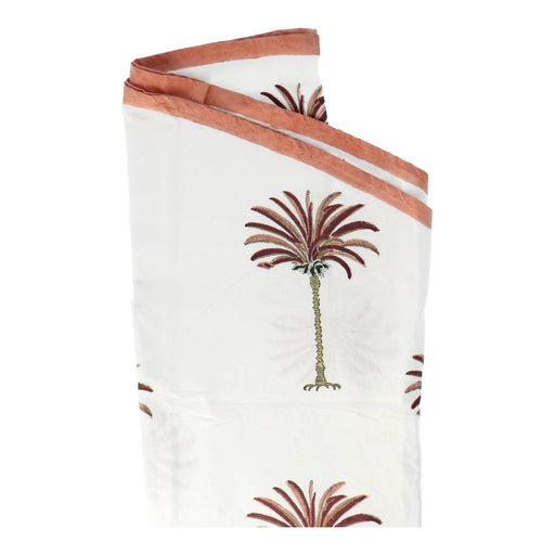 Tablecloth round with palm tree pink 220cm LNH - FOODIES IN HEELS