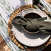 Tafelloper gestikte rand Green Olive motief 235 150x48cm - Tafellopers - Teixits Vicens