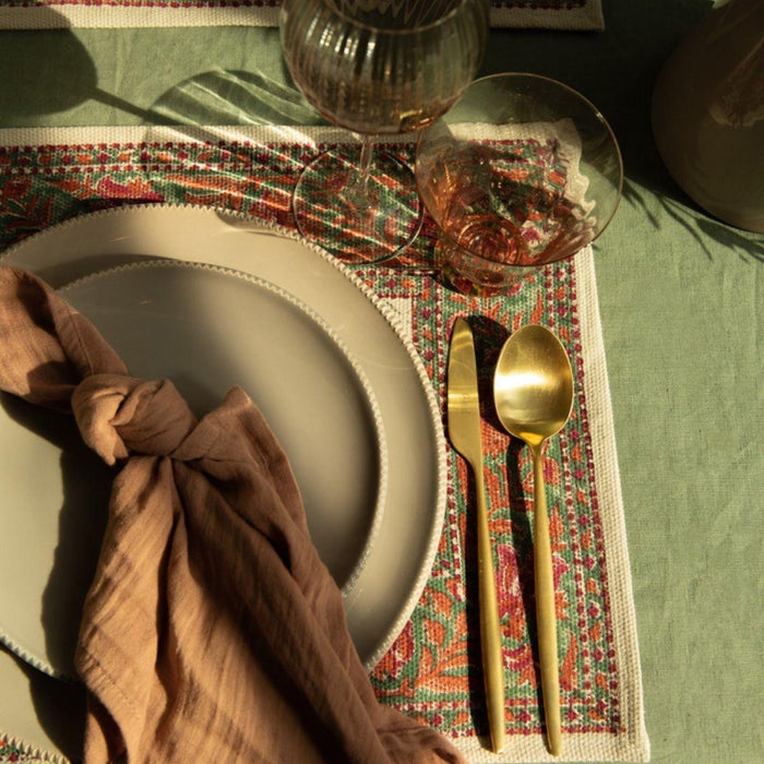 Taksh cotton placemats 47.5x32.5cm (set of 4) Fabindia - -. FOODIES IN HEELS
