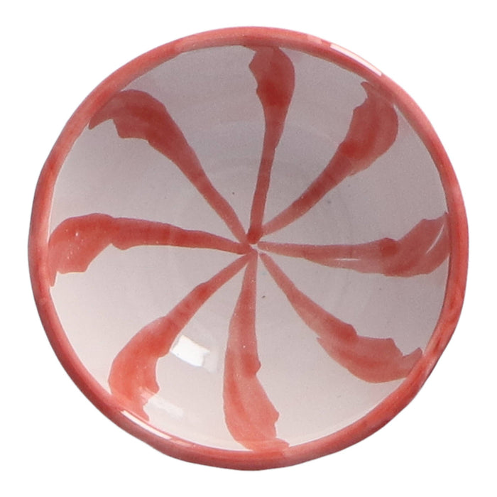 Tapas schaaltje Granada streep coral 10cm - Kommen - Lenta Living