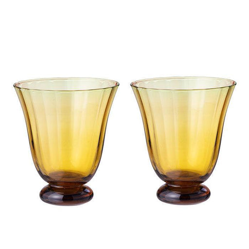 Water Glasses Trellis Amber (set of 2) Bungalow - -. FOODIES IN HEELS