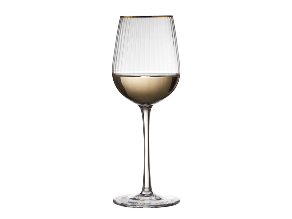 Wine glass white wine Palermo gold rim (set of 4) - Wine glasses - Lyngby Glas