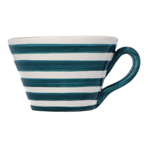 XXL mug horizontal stripe teal (set of 2) Casa Cubista - -. FOODIES IN HEELS
